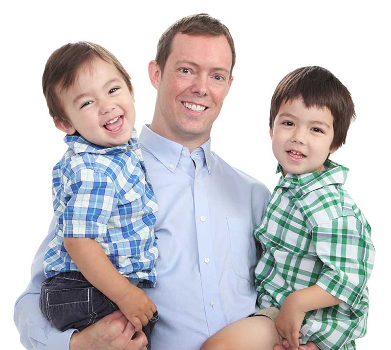 Dr Michael Beke, DMD with two kids