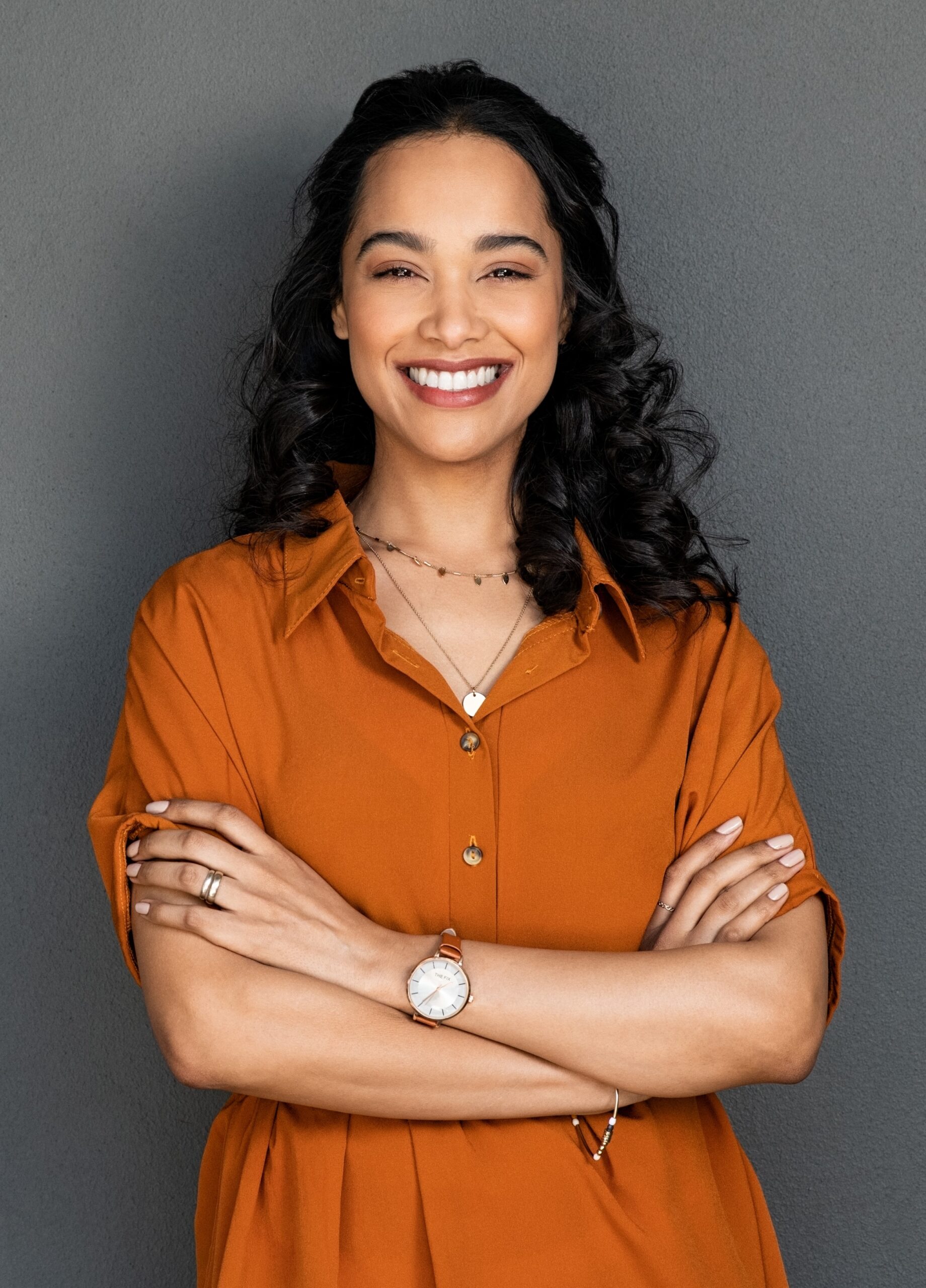 Beautiful successful latin woman smiling