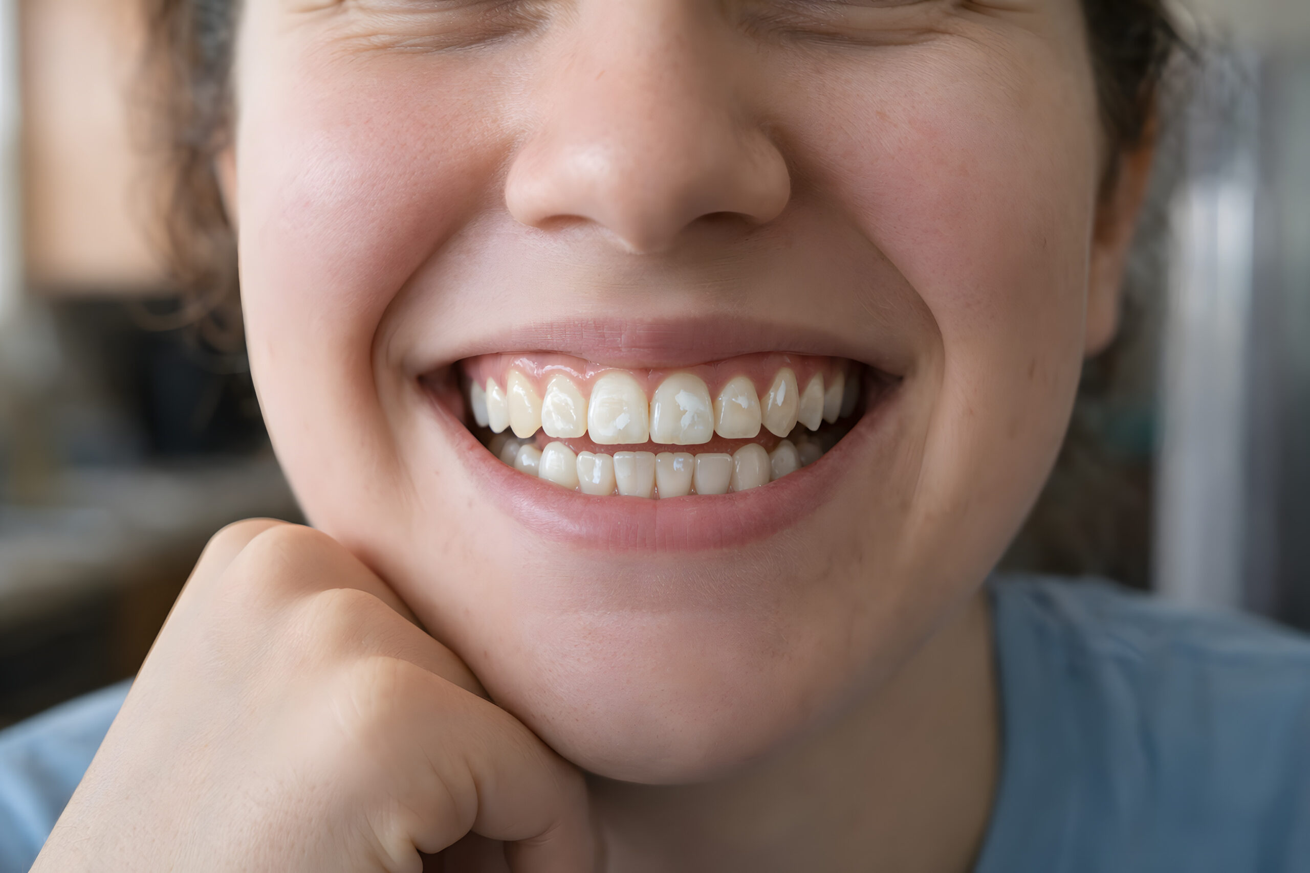 Close-up of a healthy smile after cosmetic dentistry care